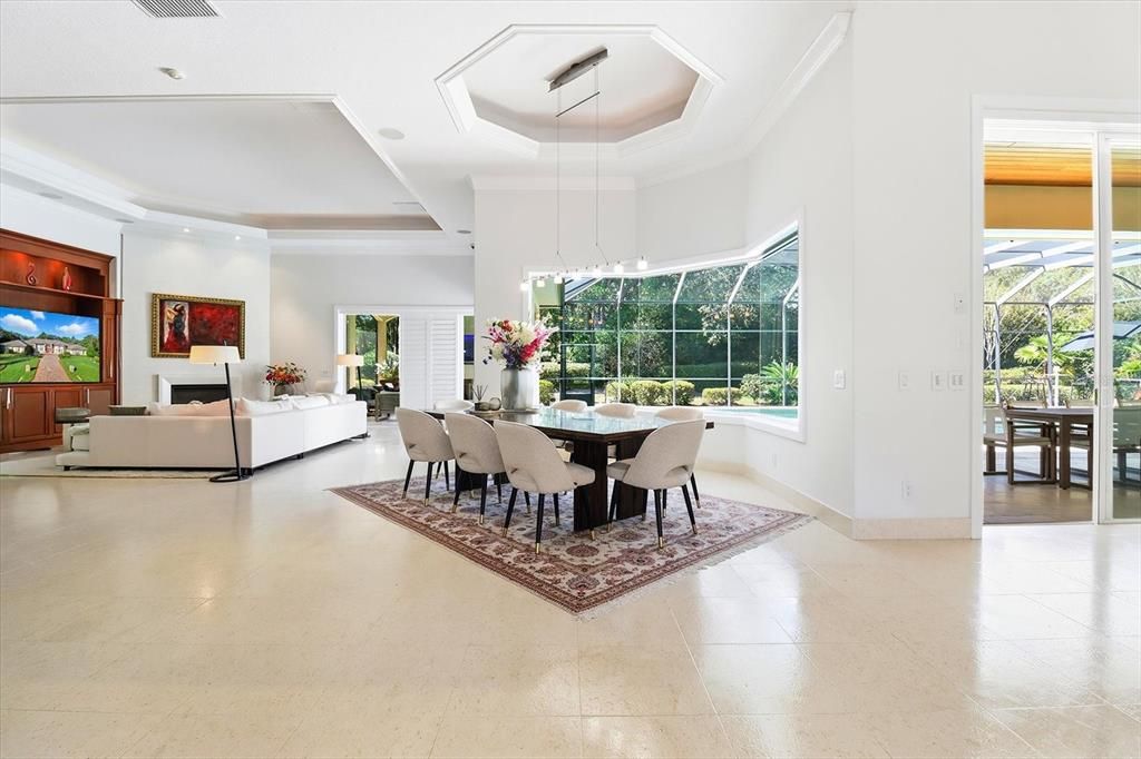 Dining room, Interior, Living room, Pendant Lights, Recessed Lighting