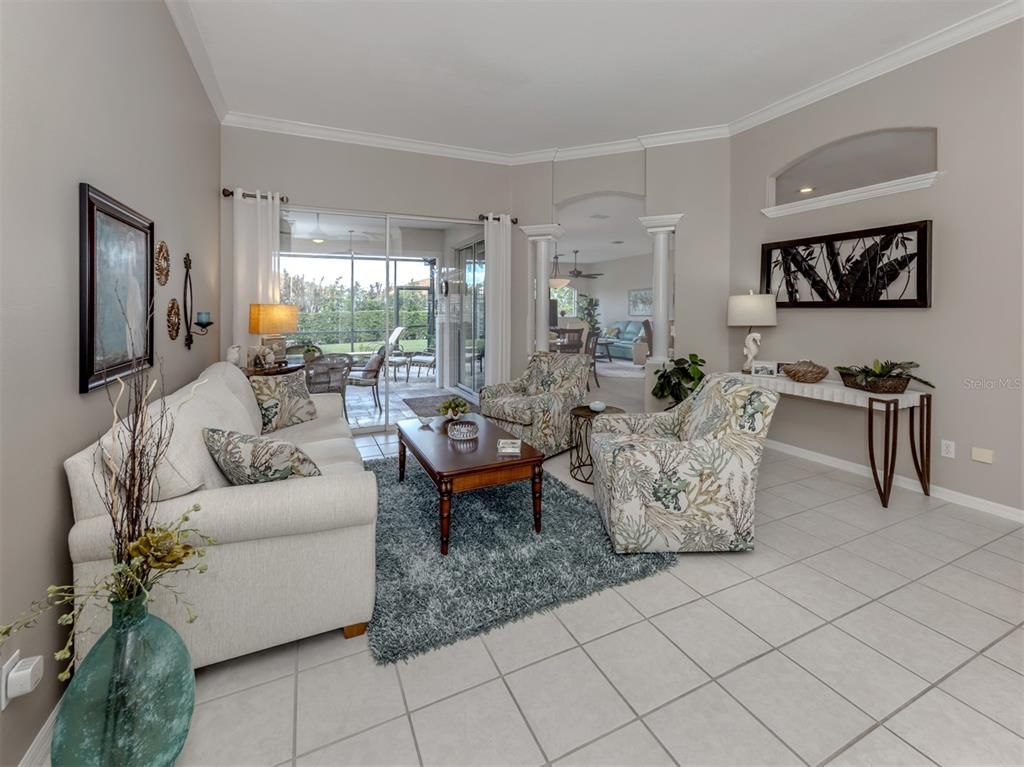 Interior, Living room, Recessed Lighting