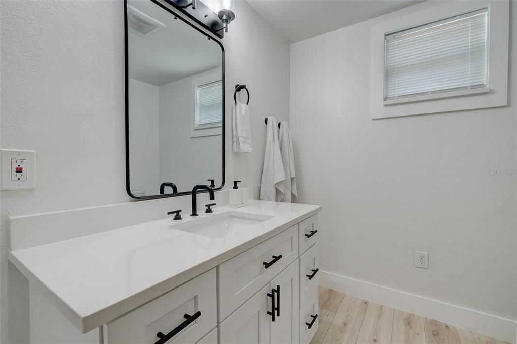 Bathroom, Dual Sink Vanities, Interior, Wood Texture Flooring