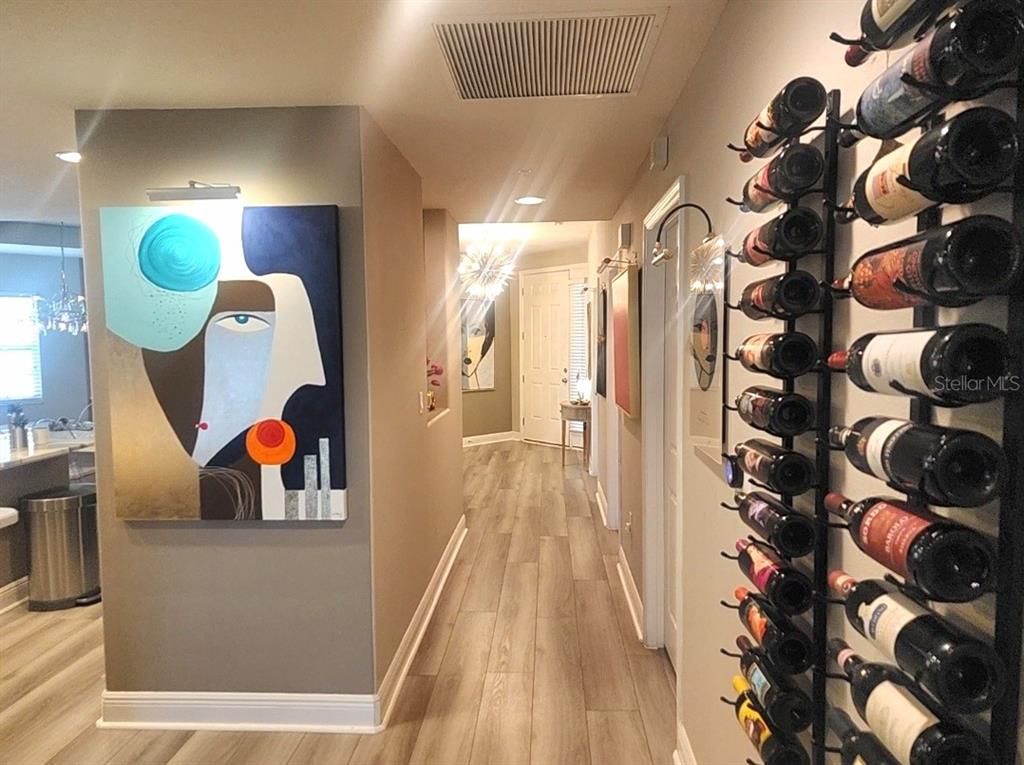 Interior, Recessed Lighting, Wine Storage, Wood Texture Flooring