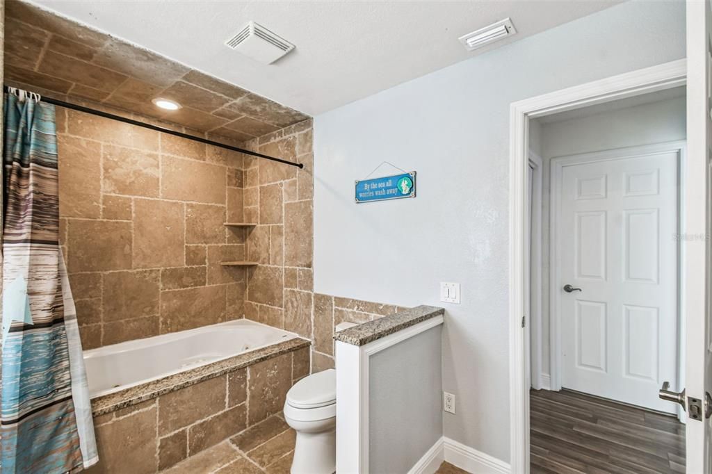 Bathroom, Interior, Recessed Lighting, Wood Texture Flooring
