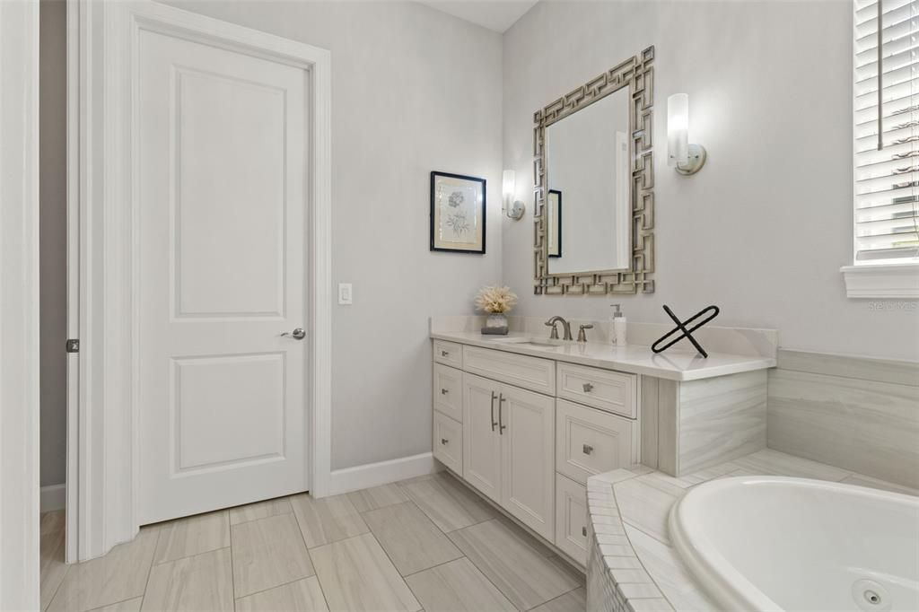 Bathroom, Dual Sink Vanities, Interior, Tile Countertops