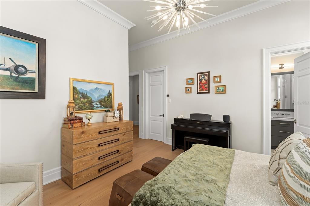Bedroom, Interior, Piano, Wood Texture Flooring