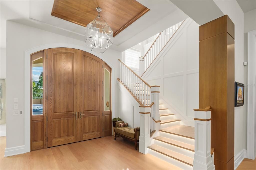 Chandelier, Interior, Pendant Lights, Wooden Ceilings, Wood Texture Flooring