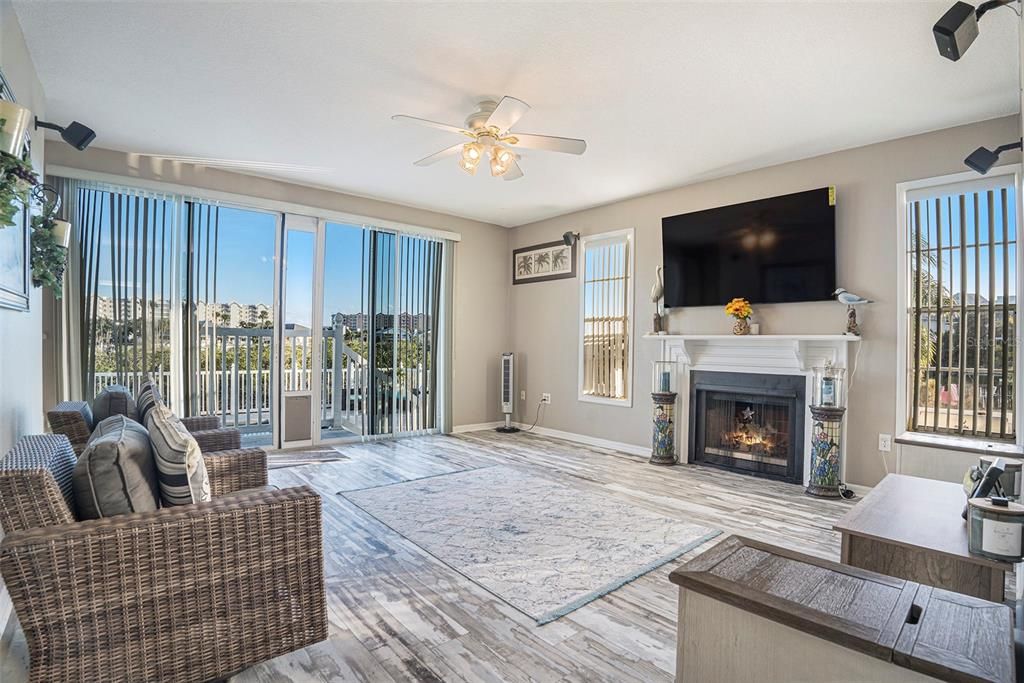 Fireplace, Interior, Living room, Wood Texture Flooring