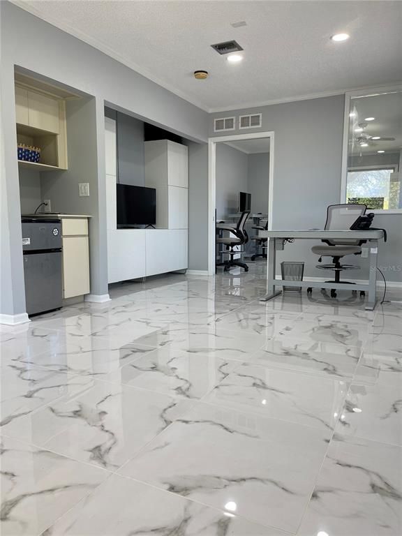 Home Office, Interior, Marble, Recessed Lighting