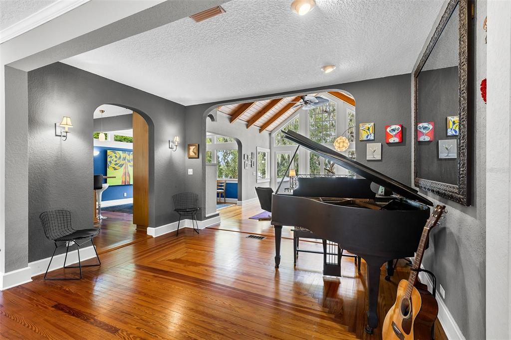 Interior, Piano, Wood Texture Flooring