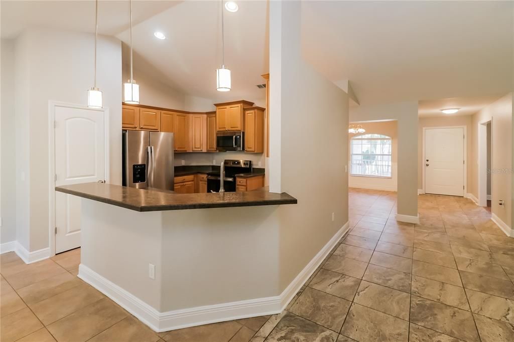 Interior, Kitchen, Pendant Lights, Recessed Lighting, Stainless Steel Appliances