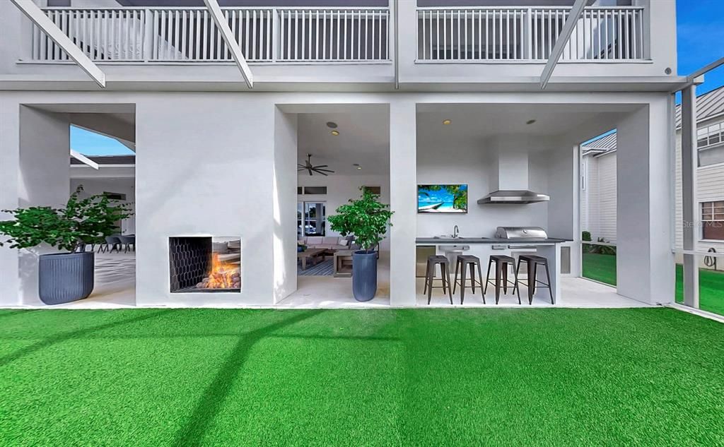 Backyard, Exterior, Fireplace, Outdoor Kitchen