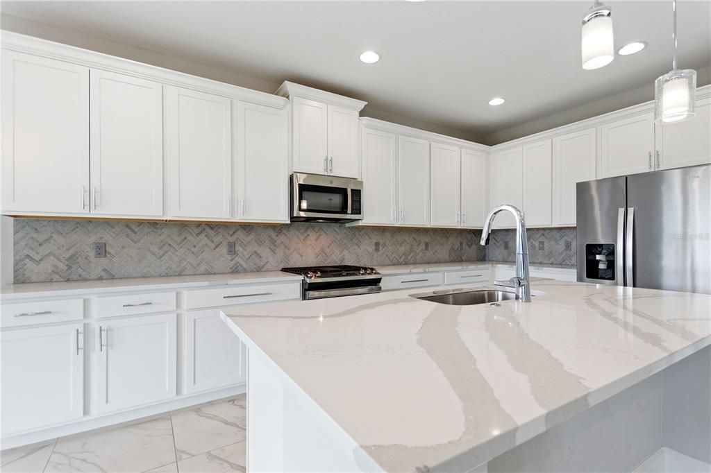 Interior, Kitchen, Marble, Recessed Lighting