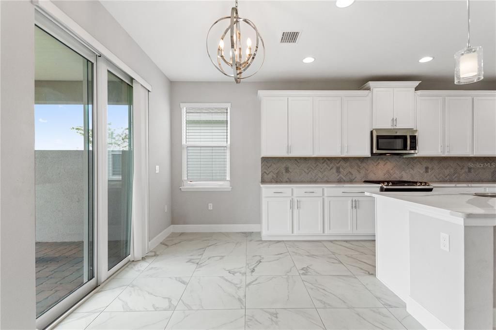 Interior, Kitchen, Marble, Pendant Lights, Recessed Lighting