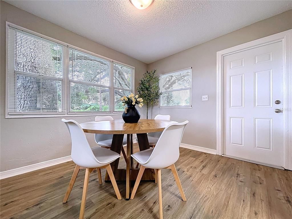Dining room, Interior, Wood Texture Flooring