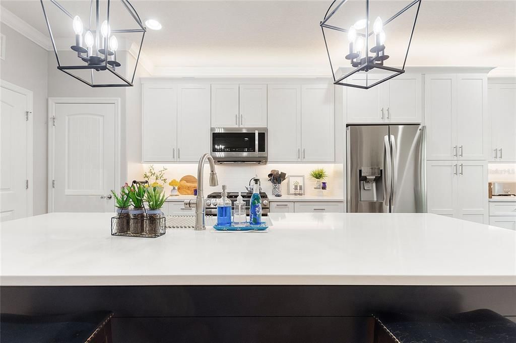 Interior, Kitchen, Pendant Lights, Recessed Lighting, Stainless Steel Appliances