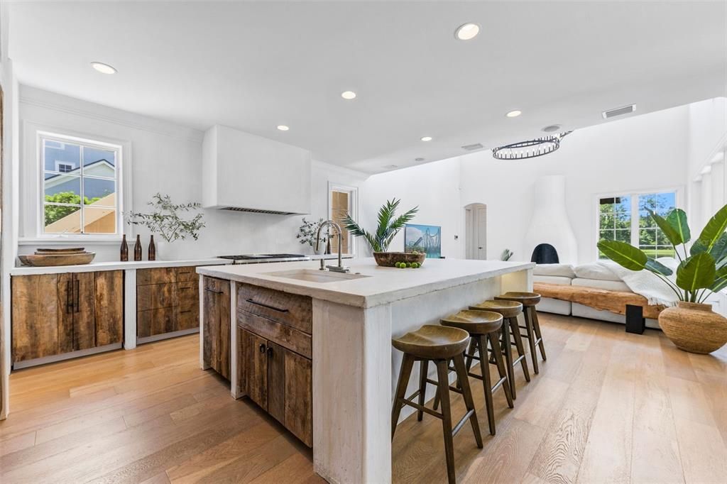 Interior, Kitchen, Recessed Lighting, Wood Texture Flooring