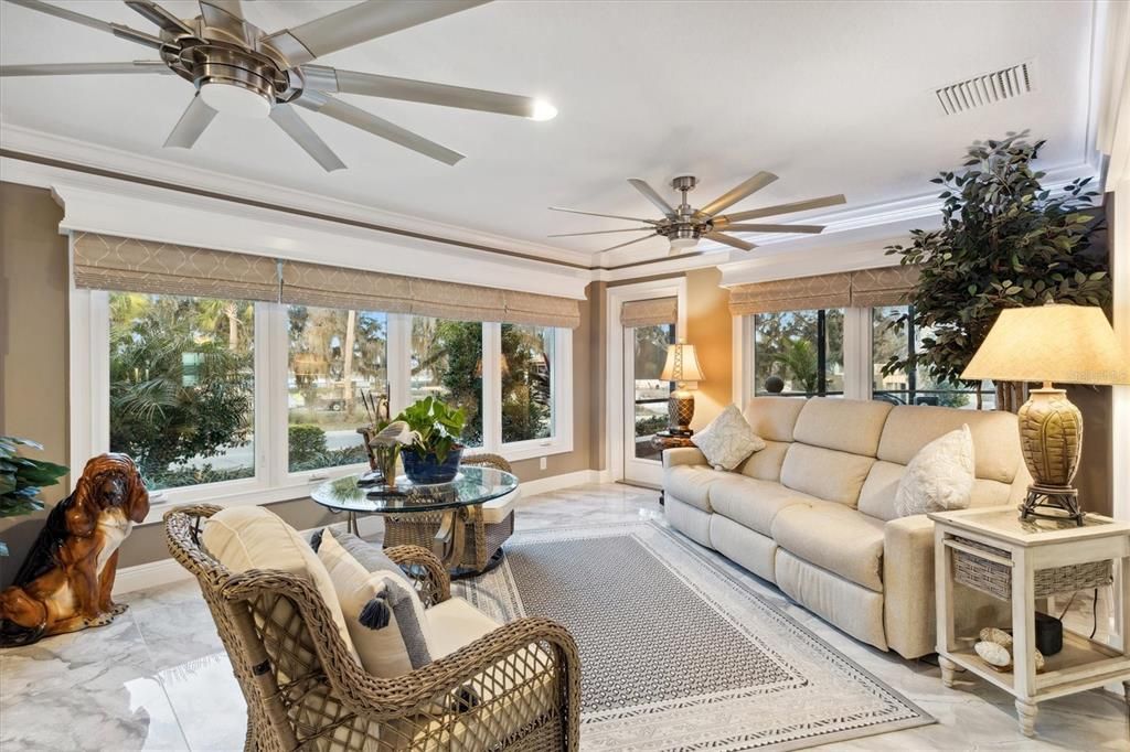 Interior, Living room, Marble, Recessed Lighting, Sun Room