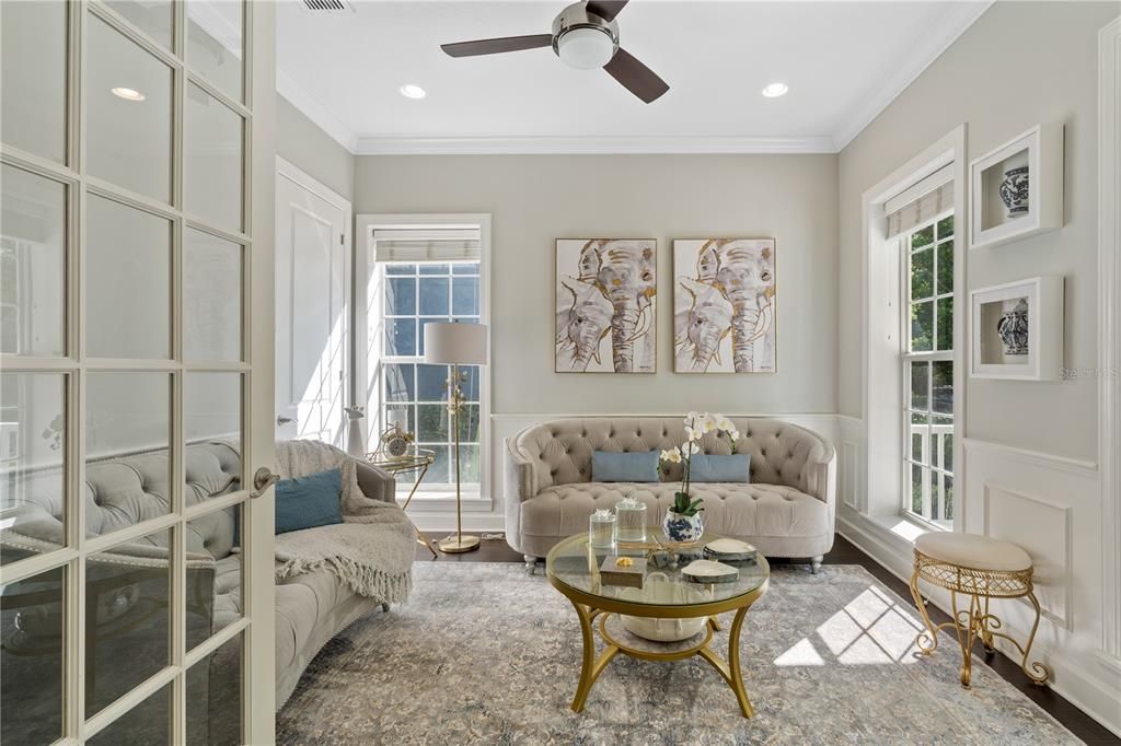 Interior, Living room, Recessed Lighting