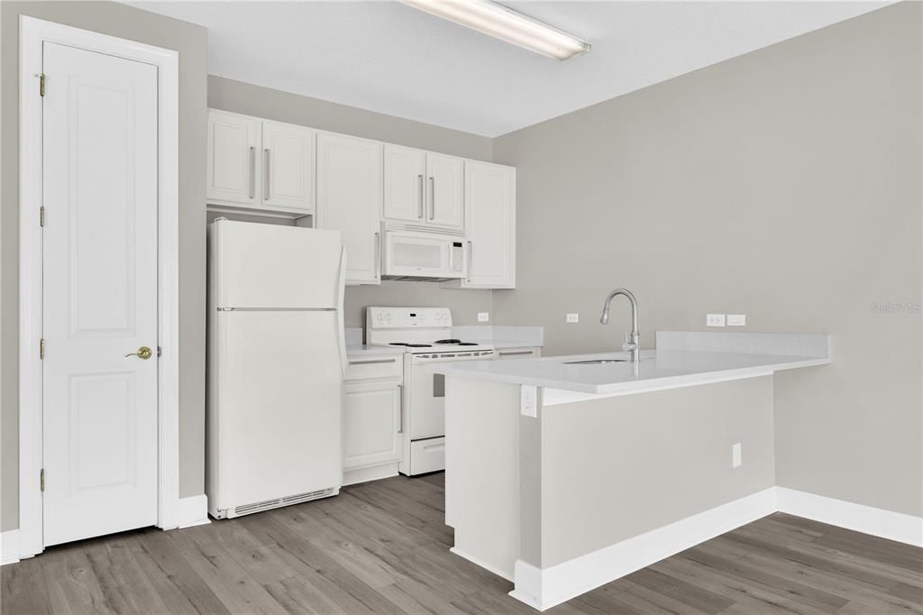 Interior, Kitchen, Wood Texture Flooring