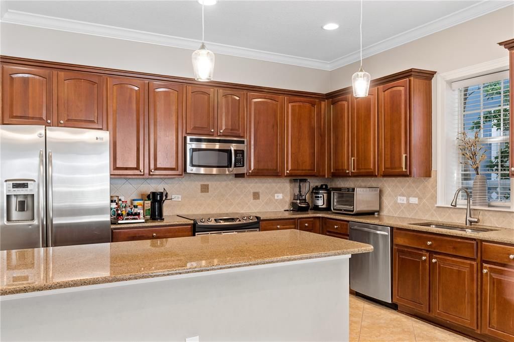 Interior, Kitchen, Pendant Lights, Recessed Lighting, Stainless Steel Appliances