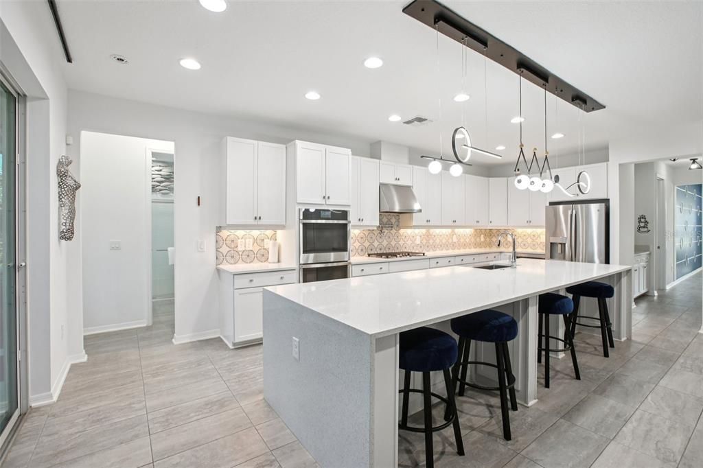 Interior, Kitchen, Pendant Lights, Recessed Lighting, Stainless Steel Appliances