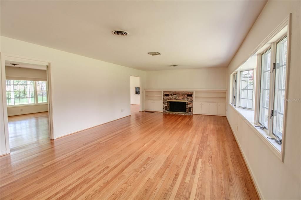 Empty room, Fireplace, Interior, Wood Texture Flooring