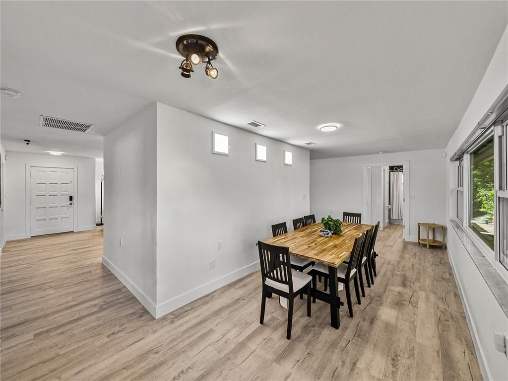 Dining room, Interior, Wood Texture Flooring
