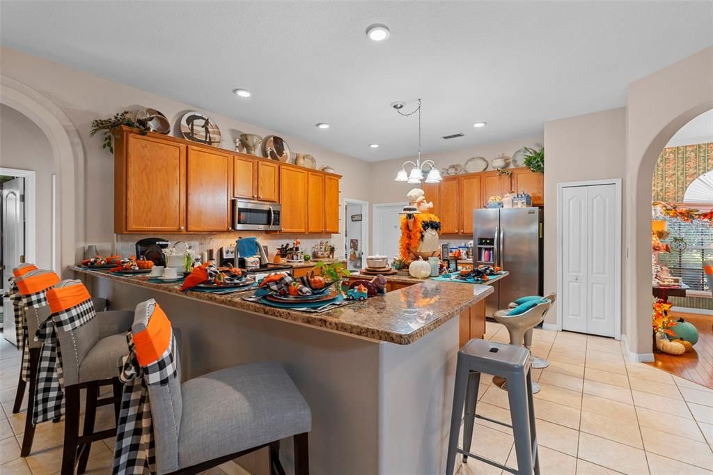 Interior, Kitchen, Pendant Lights, Recessed Lighting, Stainless Steel Appliances