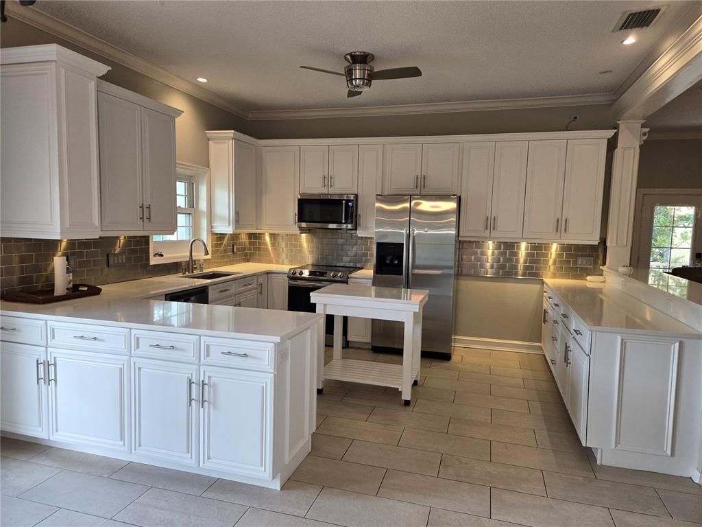 Interior, Kitchen, Recessed Lighting, Stainless Steel Appliances