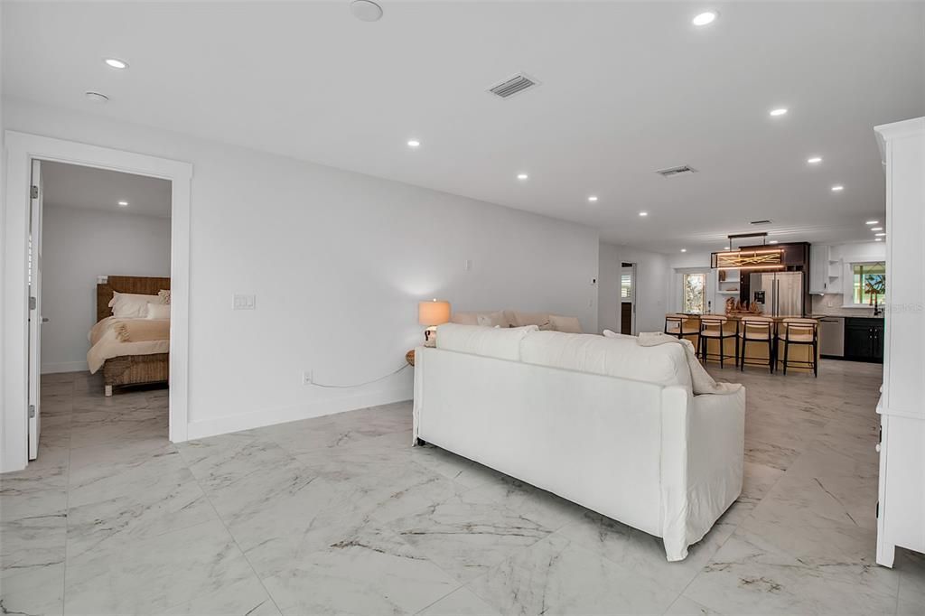 Bedroom, Dining room, Interior, Kitchen, Marble, Pendant Lights, Recessed Lighting