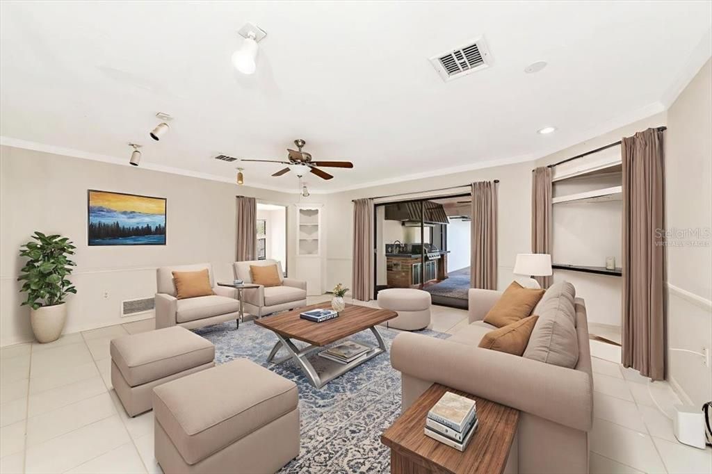 Interior, Living room, Recessed Lighting