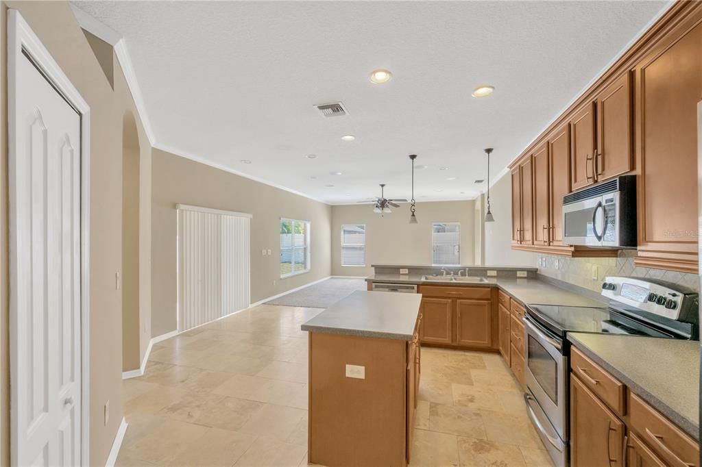 Interior, Kitchen, Pendant Lights, Recessed Lighting, Stainless Steel Appliances