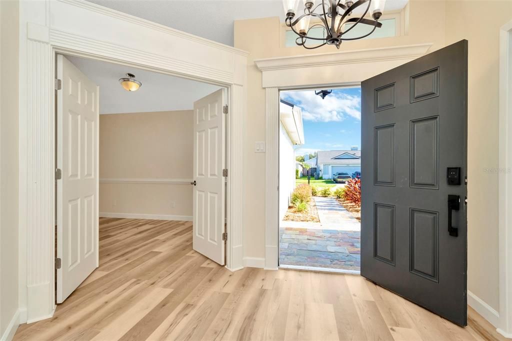 Chandelier, Interior, Wood Texture Flooring