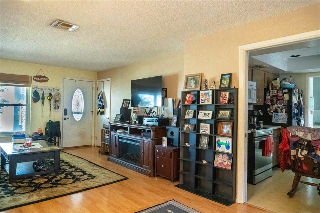 Fireplace, Home Office, Interior, Wood Texture Flooring