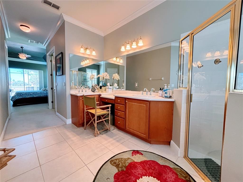 Bathroom, Dual Sink Vanities, Glass Shower, Interior