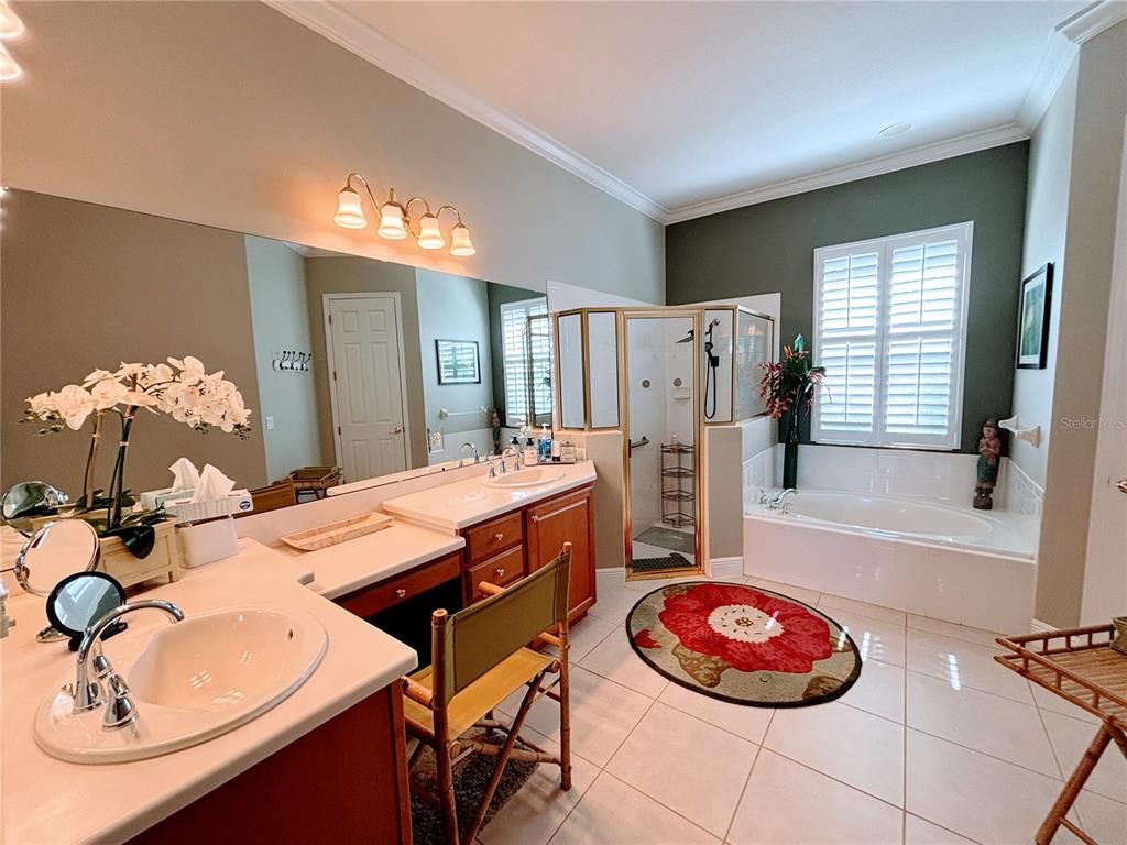 Bathroom, Dual Sink Vanities, Glass Shower, Interior