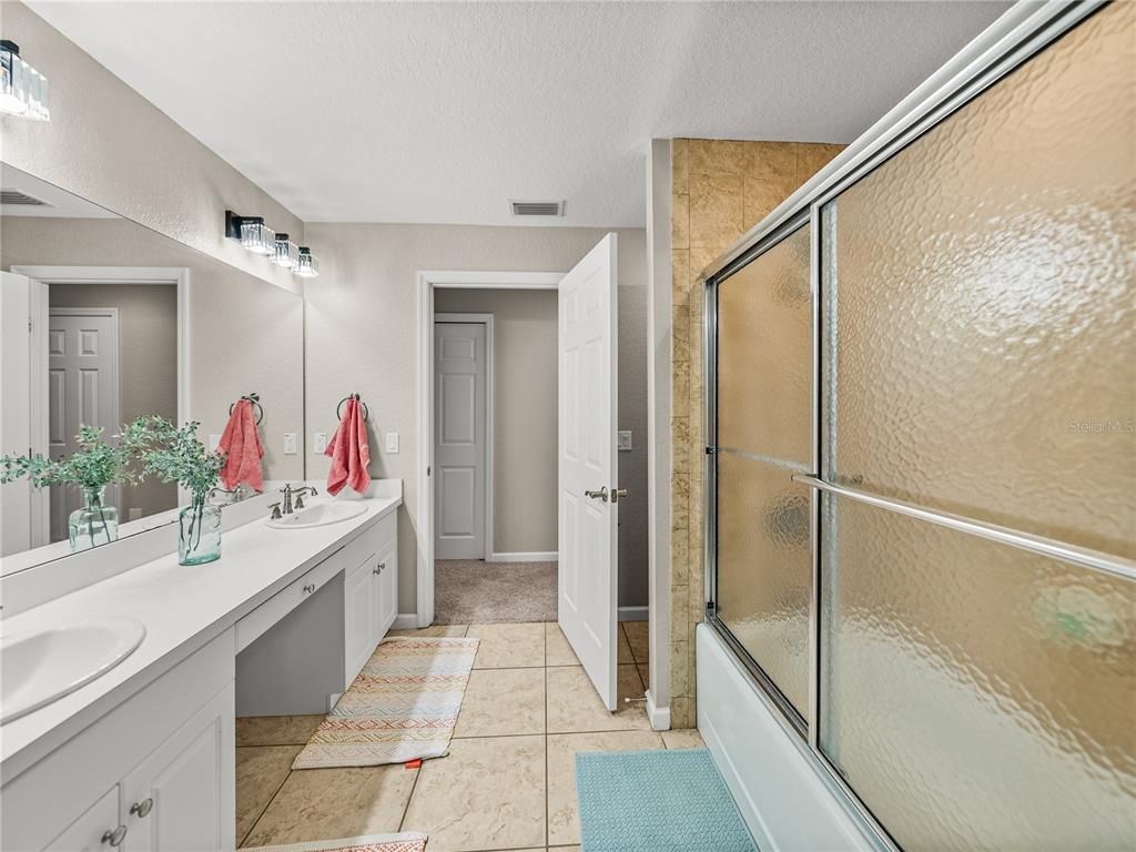 Bathroom, Dual Sink Vanities, Glass Shower, Interior