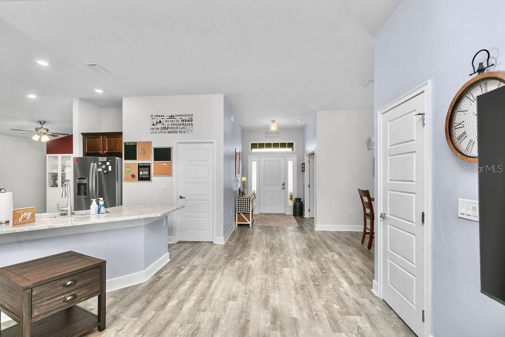 Interior, Kitchen, Recessed Lighting, Wood Texture Flooring