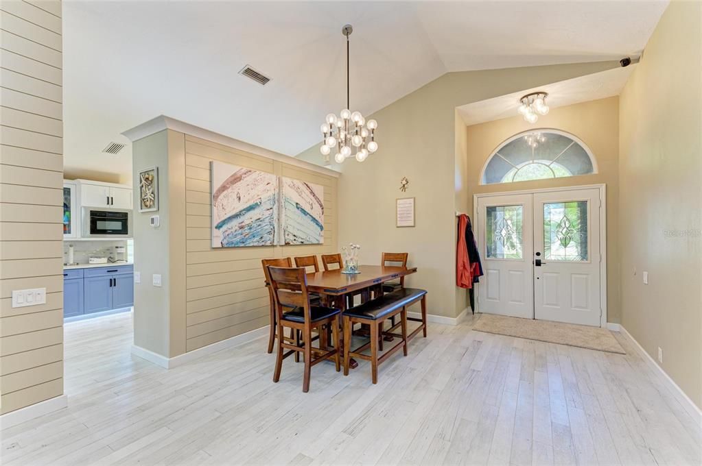 Chandelier, Dining room, Interior, Kitchen, Pendant Lights, Wood Texture Flooring