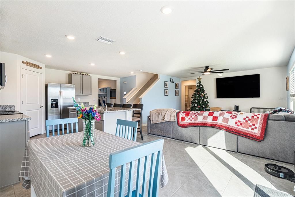 Dining room, Interior, Kitchen, Living room, Recessed Lighting, Stainless Steel Appliances