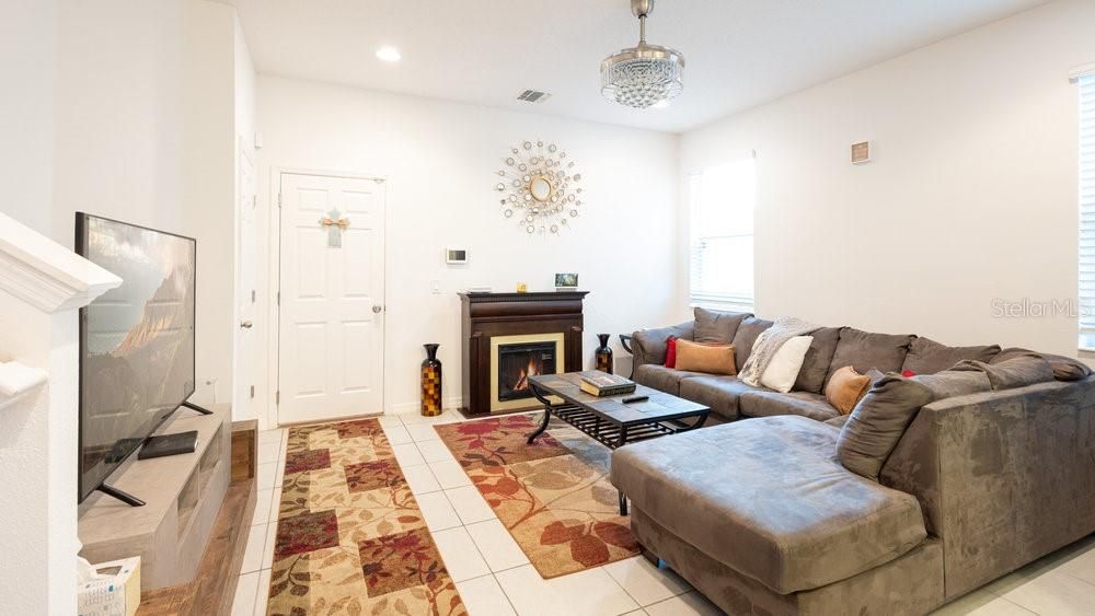 Fireplace, Interior, Living room, Recessed Lighting