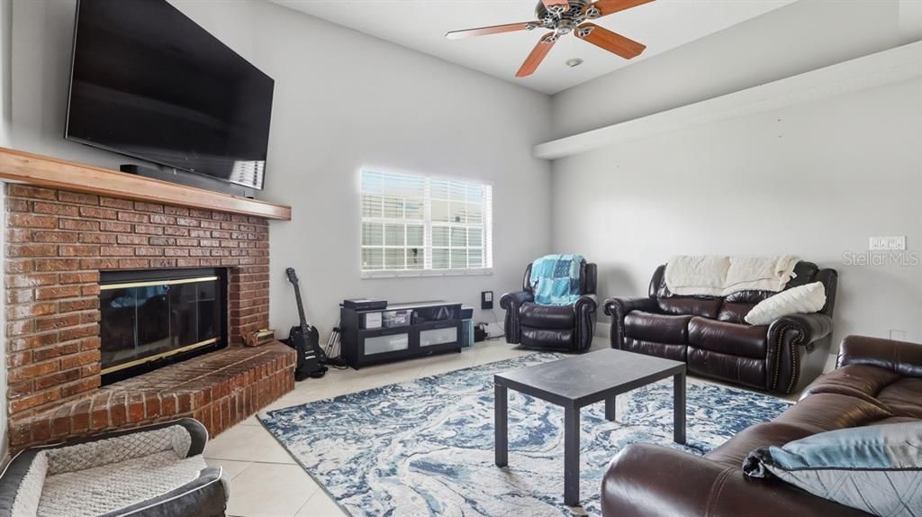 Fireplace, Interior, Living room, Stone Walls