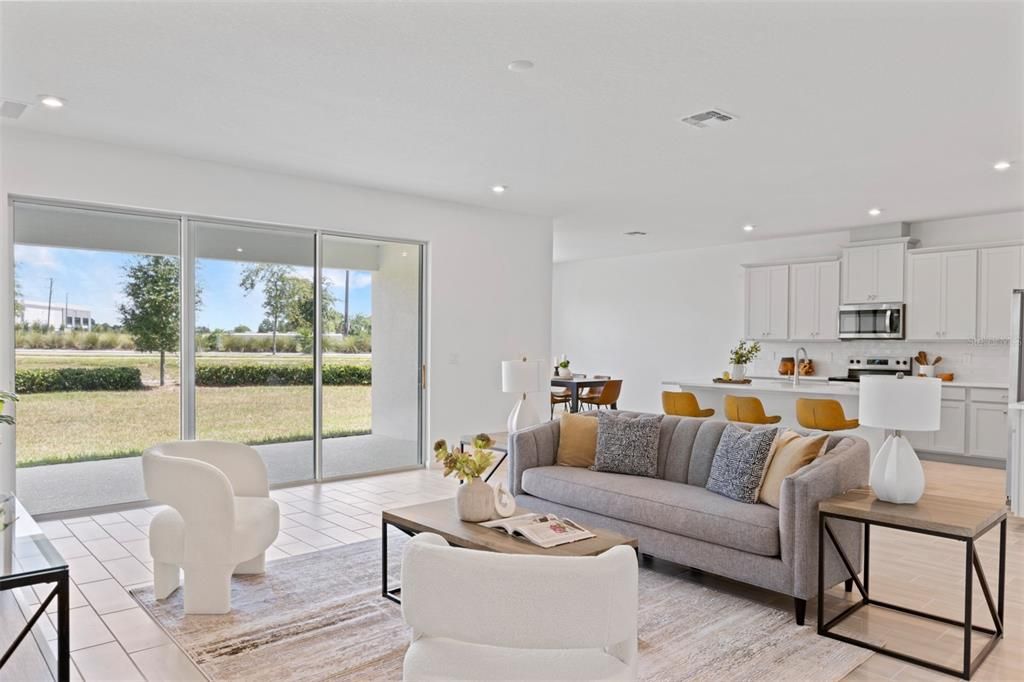 Dining room, Interior, Kitchen, Living room, Recessed Lighting, Stainless Steel Appliances