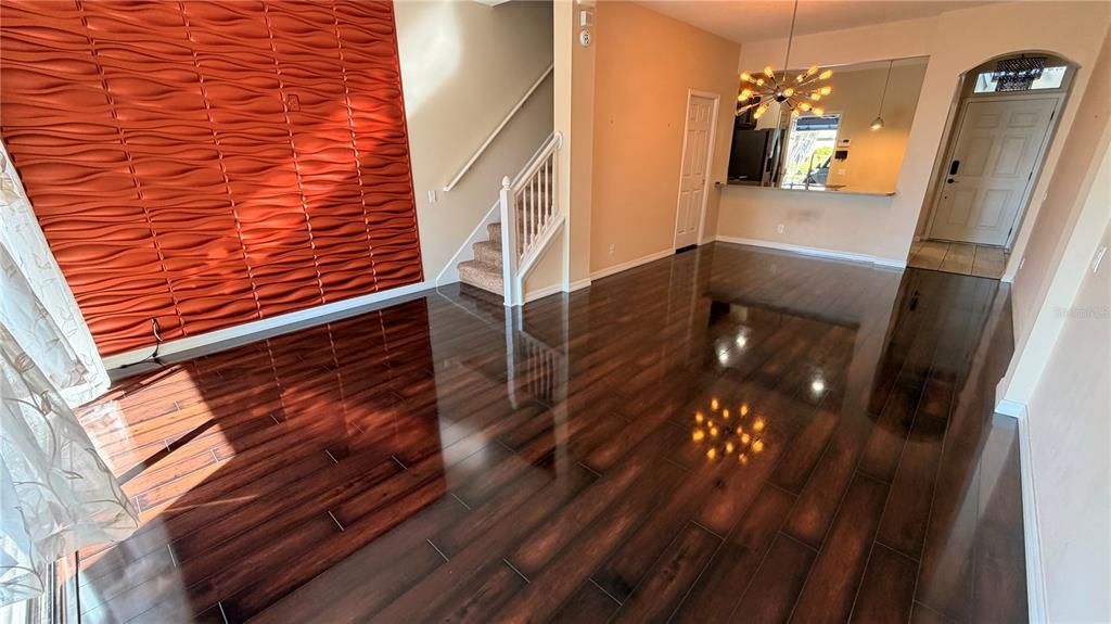 Interior, Pendant Lights, Wood Texture Flooring