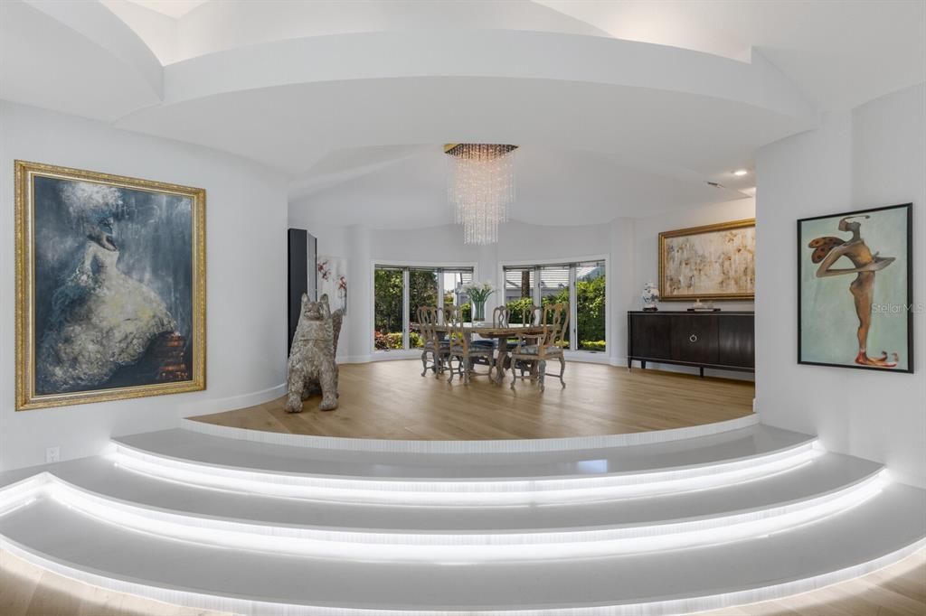 Chandelier, Dining room, Interior, Wood Texture Flooring