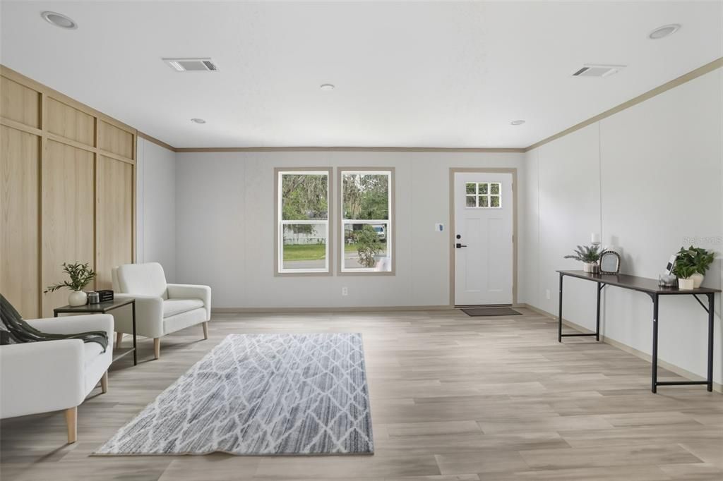 Interior, Recessed Lighting, Wood Texture Flooring