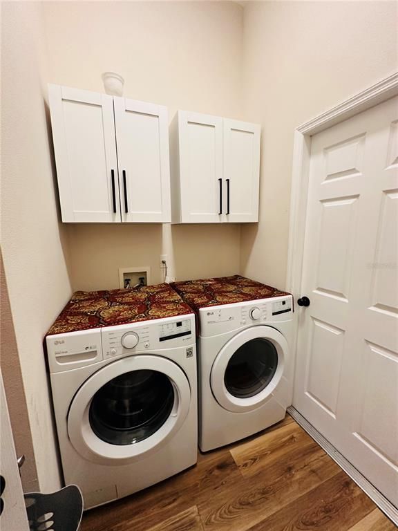Interior, Washer, Wood Texture Flooring
