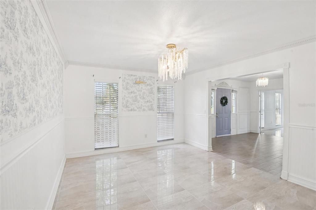 Chandelier, Empty room, Interior