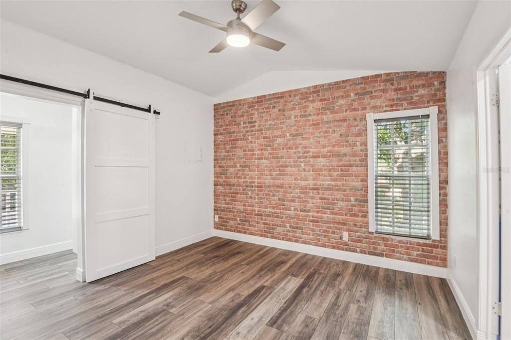 Empty room, Interior, Stone Walls, Wood Texture Flooring