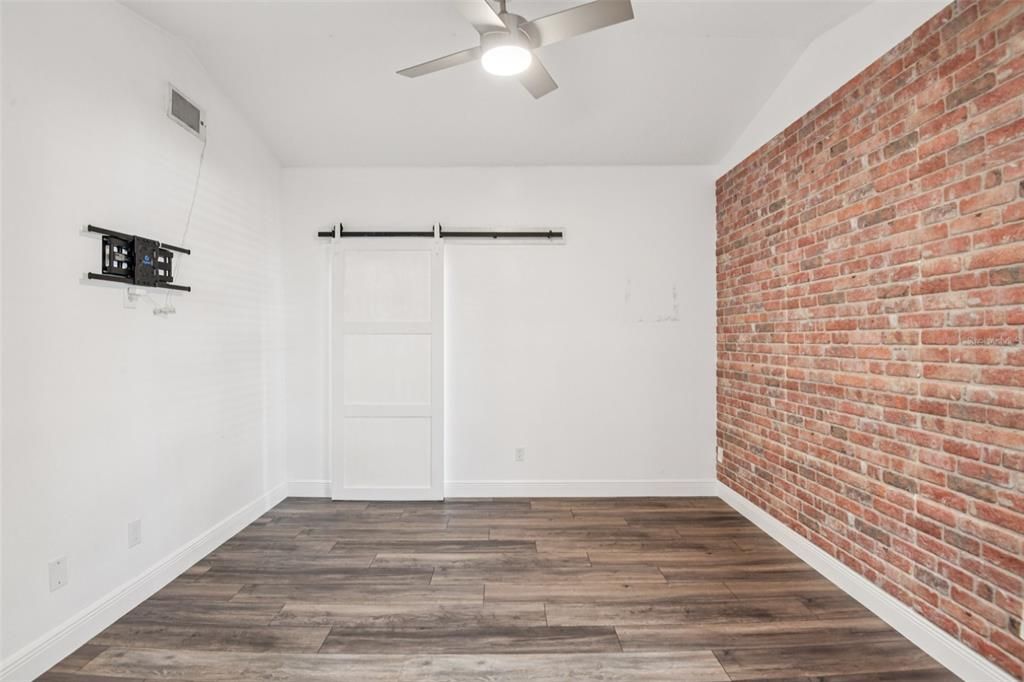 Empty room, Interior, Stone Walls, Wood Texture Flooring
