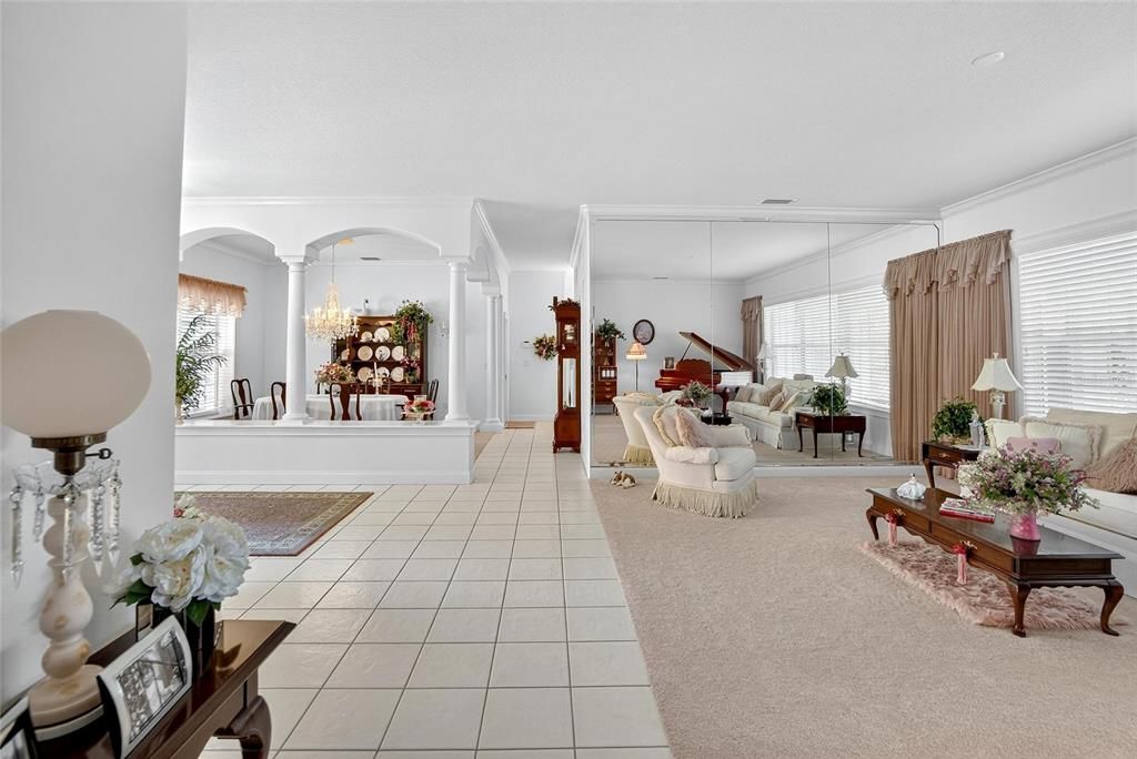 Chandelier, Fireplace, Interior, Living room