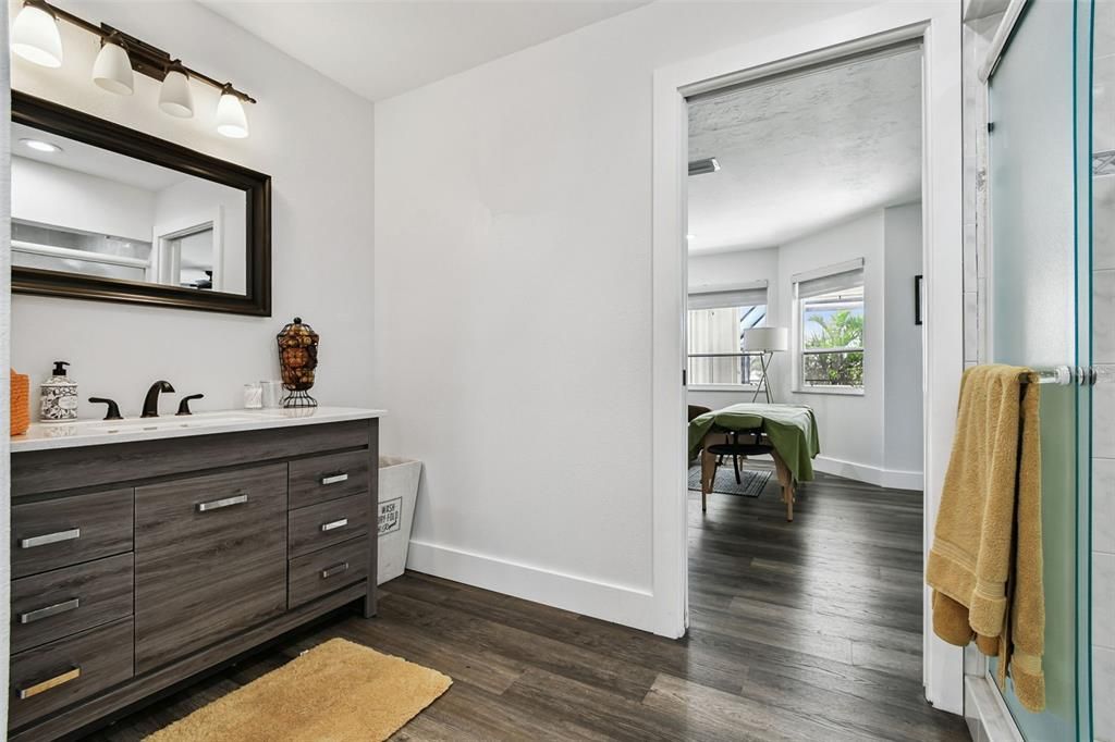 Bathroom, Interior, Wood Texture Flooring